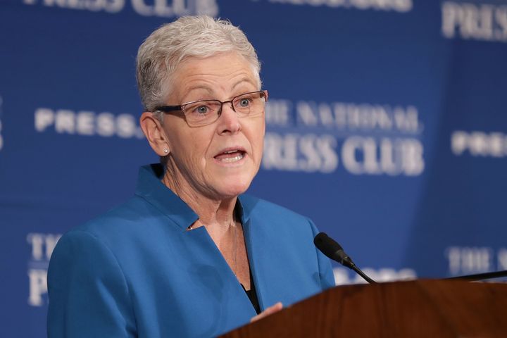 Environmental Protection Agency Administrator Gina McCarthy highlights her agency's accomplishments during President Barack Obama's eight years in office on Nov. 21, 2016.