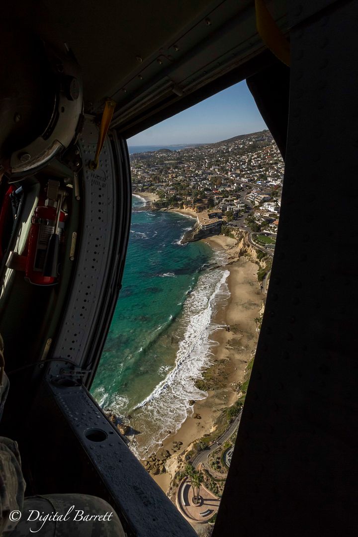 <p>The view from a UH-60 Blackhawk, traveling up the coast</p>
