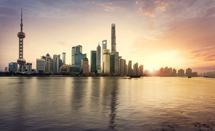 The Shanghai city skyline.