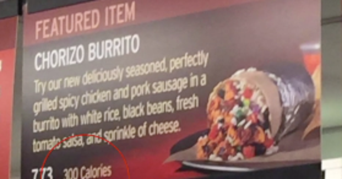 Chipotle's Burrito Calorie Count Is Full Of Beans, Lawsuit Says