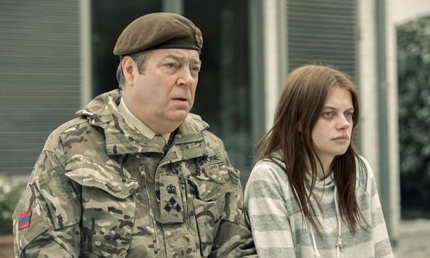 <strong>Brigadier Stone (Roger Allam) has a mysterious conversation with returned girl Alice Webster (Abigail Hardingham)</strong>
