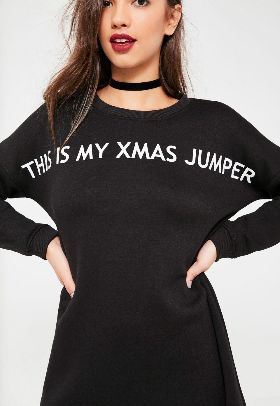 Christmas Slogan Jumper Dress