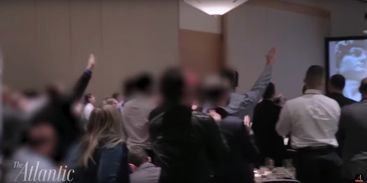People attending the National Policy Institute's annual conference in Washington, D.C., on Saturday were seen making Nazi salutes and cheering Donald Trump's win.