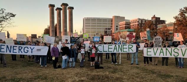 Evansville, Indiana, residents march for clean energy. November 2016.