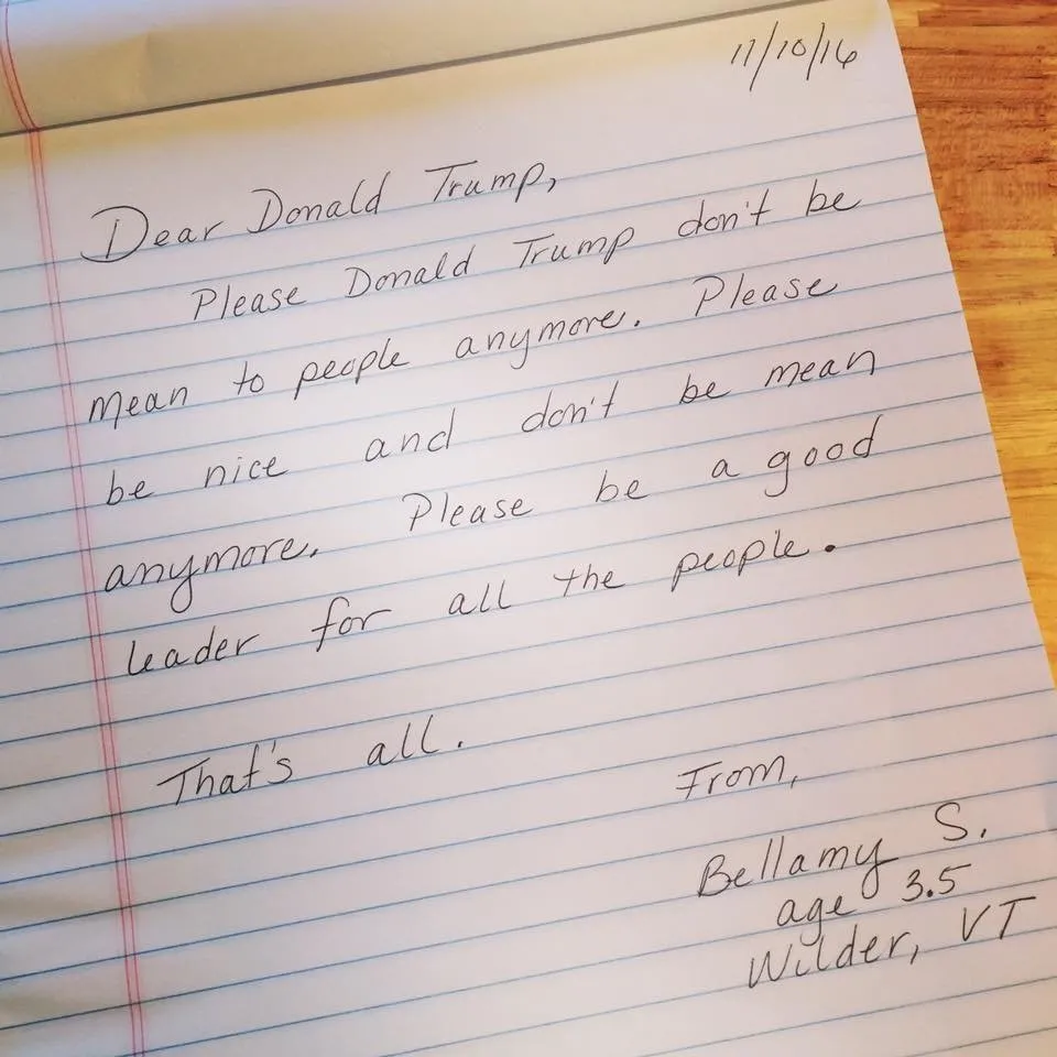 Kids Are Writing Letters To Donald Trump To Ask Him To Be Kind