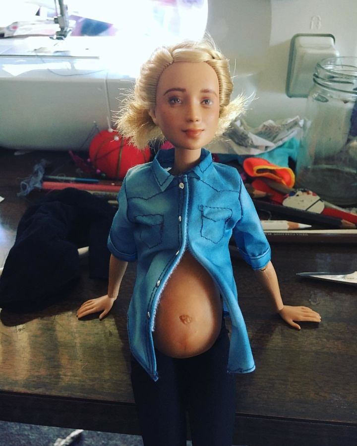 Strachan has also created pregnant mother dolls.