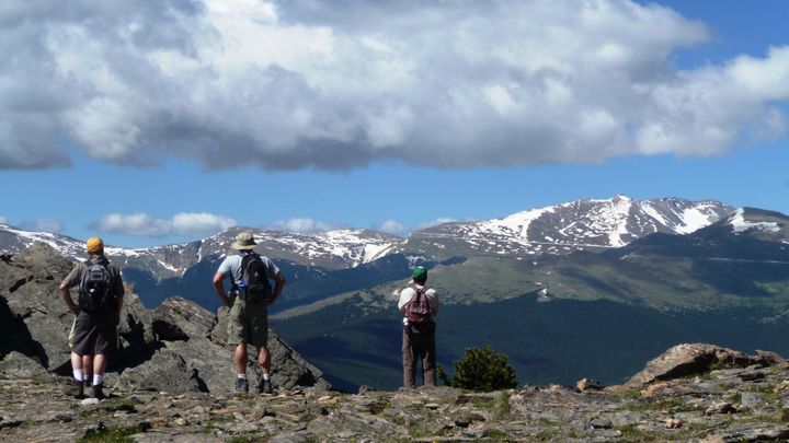 <p>The road up 14,260-foot Mount Evans (visible in the distance) begins in Idaho Springs. It is the highest paved road in North America.</p>