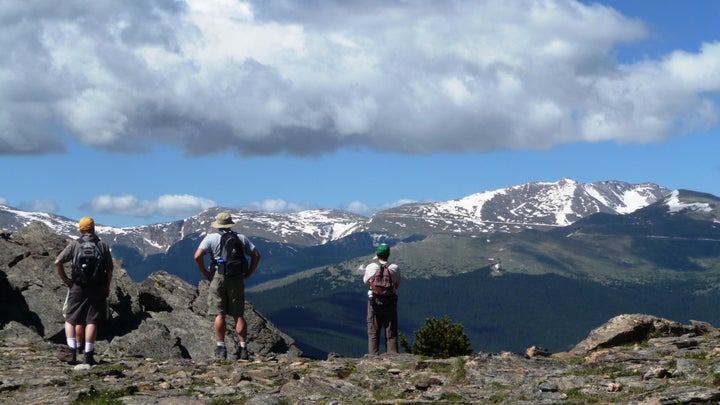 The road up 14,260-foot Mount Evans (visible in the distance) begins in Idaho Springs. It is the highest paved road in North America.