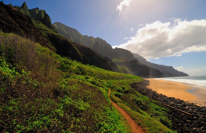 Kalalau Beach, at the end of the trail.