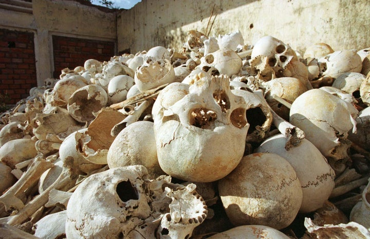 The remains of Cambodians killed by Pol Pot's Khmer Rouge regime during their 1975-79 reign of terror.