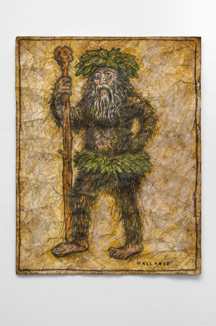 Wildman, 2016. Mixed media on paper; 10 3/4 X 8 1/4 inches.