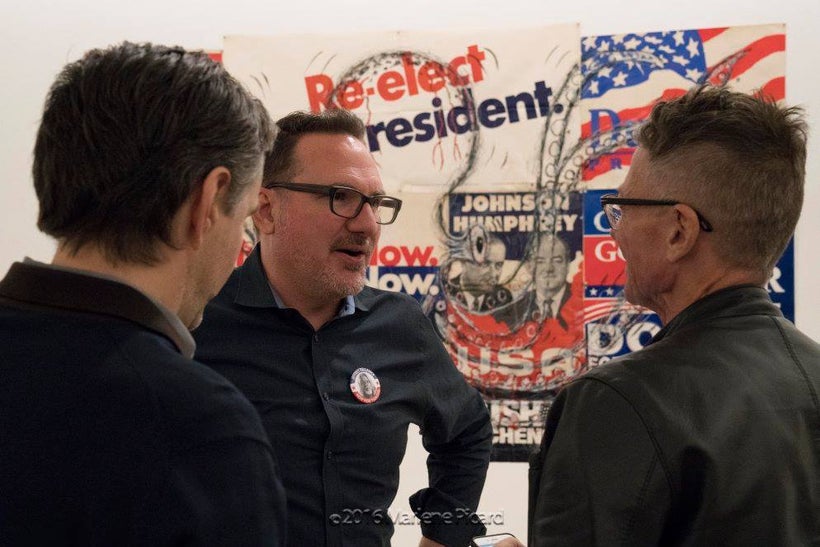 Edward Cella engages with visitors at Edward Cella Art & Architecture, November 5, 2016