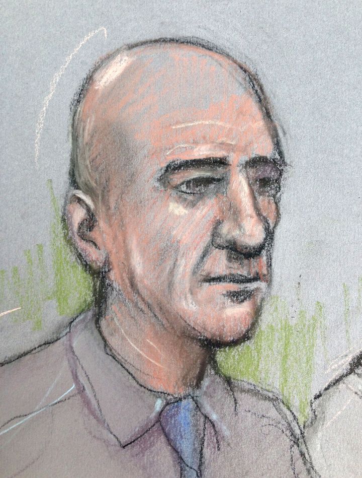 Stephen Port sketched without his distinctive blonde hair in court last month