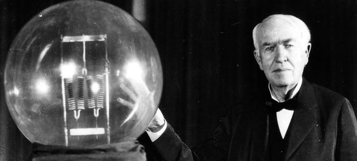 Thomas Edison and his incandescent bulb 