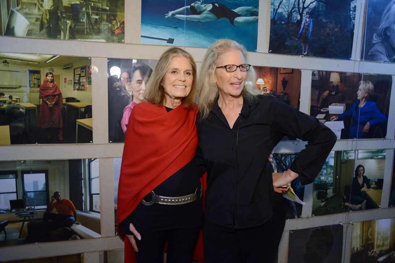 Gloria Steinem and Annie Leibovitz at "WOMEN: New Portraits."