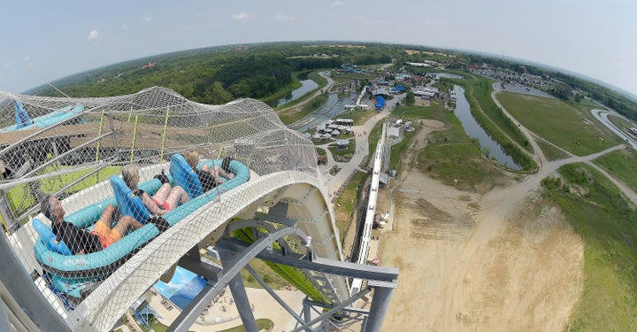 At 168 feet, Verrückt is the tallest water slide in the world.