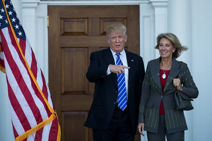 Donald Trump and Betsy DeVos met in New Jersey last week.