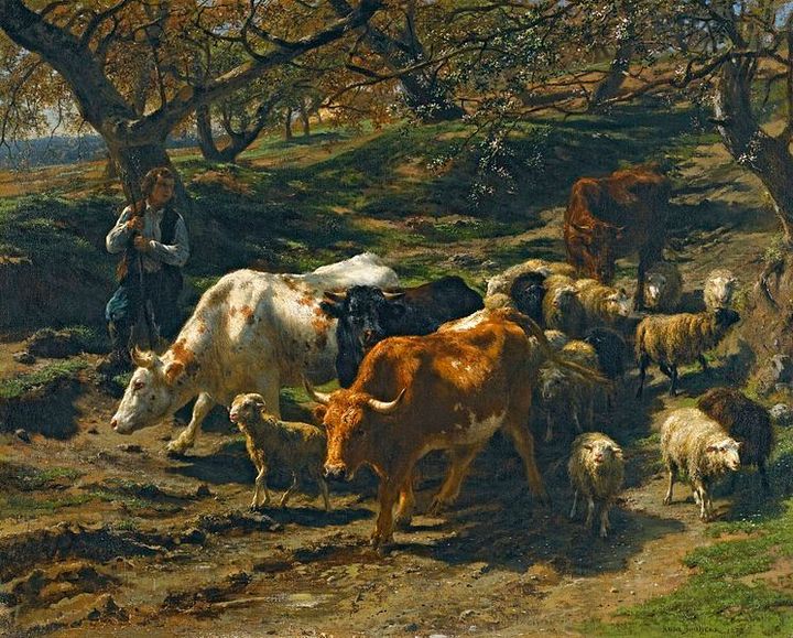 Rosa Bonheur, 1852. A shephard and his flock