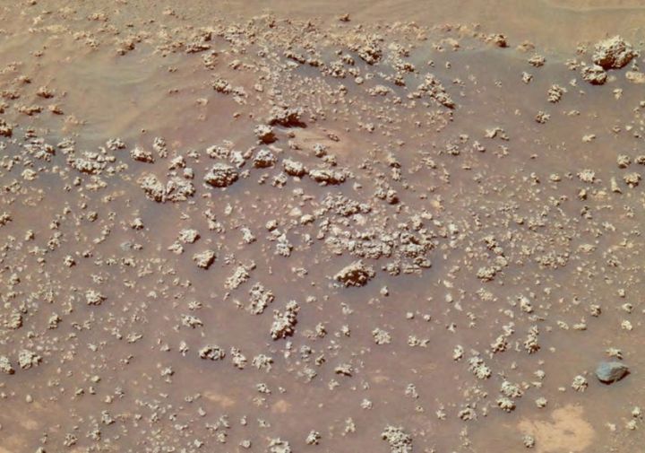 A photograph of the silica formation taken by the Spirit rover in 2007.