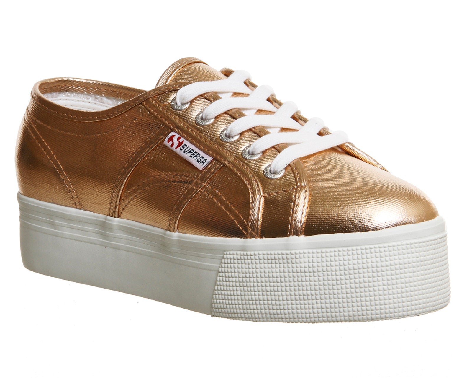 office rose gold trainers