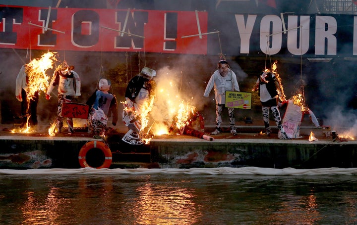 A collection of punk music memorabilia went up in flames on Saturday in a protest meant to highlight how the genre has been s