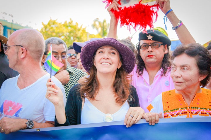 Mariela Castro at a rally in Cuba. 