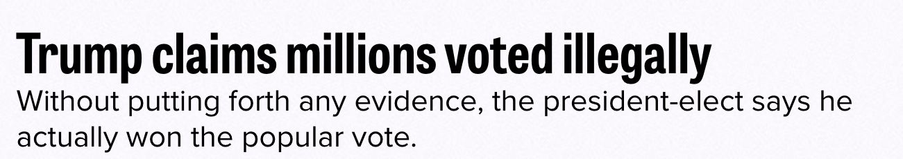 Media Helps Boost Donald Trump's False Claim That 'Millions' Voted ...