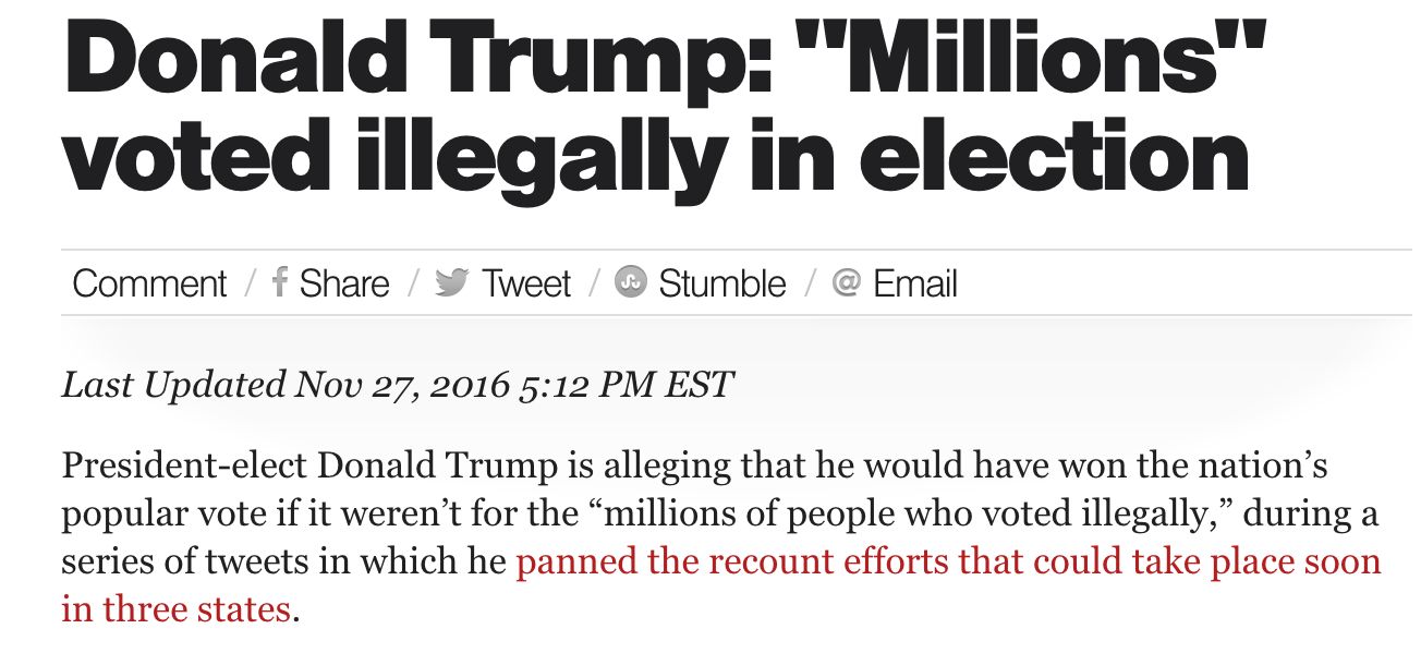 Media Helps Boost Donald Trump's False Claim That 'Millions' Voted ...