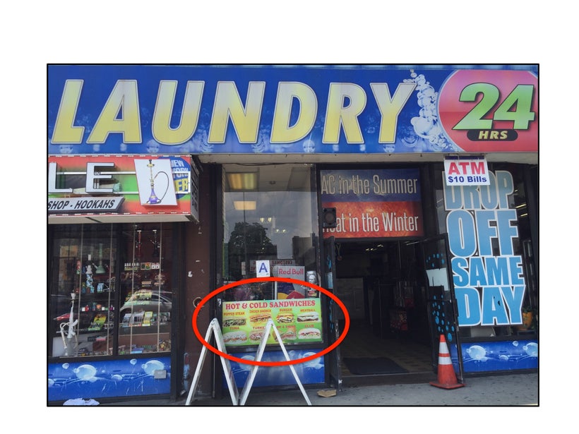 Full-service sandwich counter in a Bronx laundromat