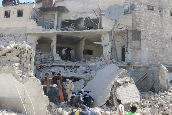 <strong>File photo of destruction in Aleppo</strong>