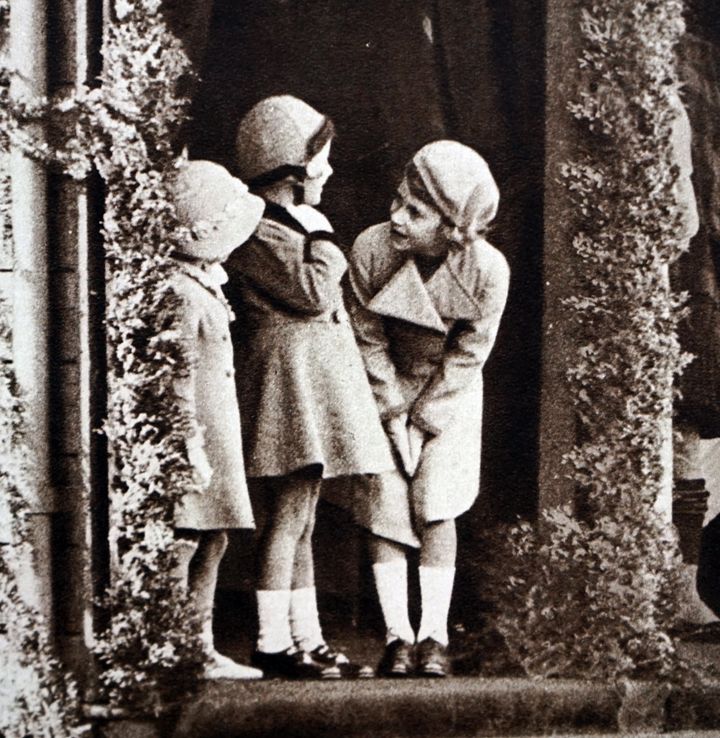 The Queen with Princess Margaret and Margaret Rhodes as children 