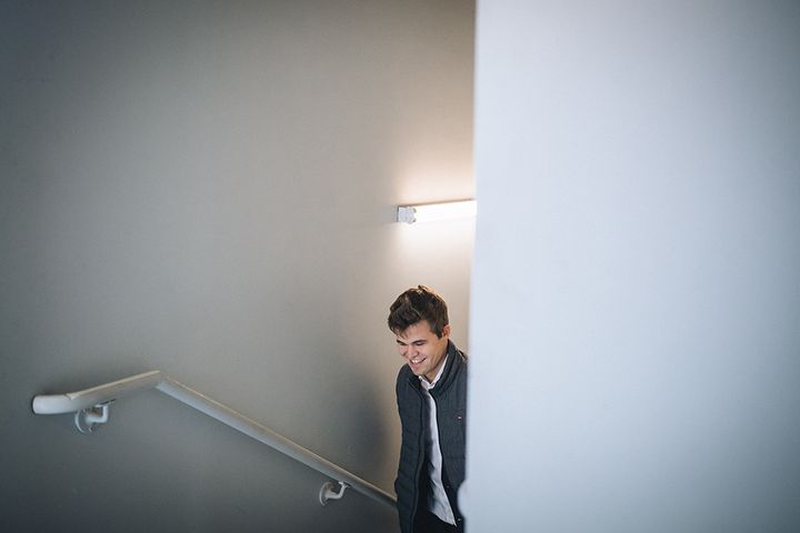 Magnus Carlsen arrives for game 11 of the 2016 World Chess Championship