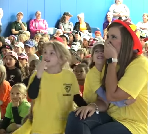 Buehne's past and present students were involved in the surprise proposal.
