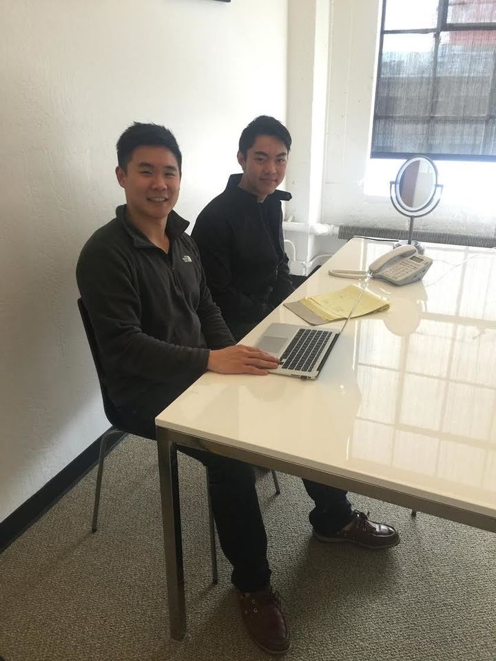 Big things have small beginnings. Keith Ryu (left) and Jeremy Cai (right) working out of Memebox office during early days 