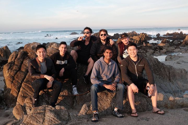 OnboardIQ’s early team in Monterey Bay workcation - Feb 2016 - (from back left to right) Jeremy Cai, Joe Zaghloul, Howon Song, Nico Roberts, Kyle Proctor, Vikram Rajagopalan, Keith Ryu