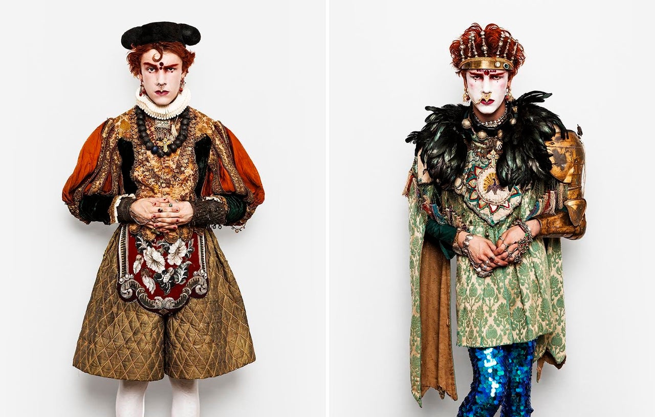 <strong>Artist Jenkin van Zyl in daywear (left) and nightwear (right)</strong>