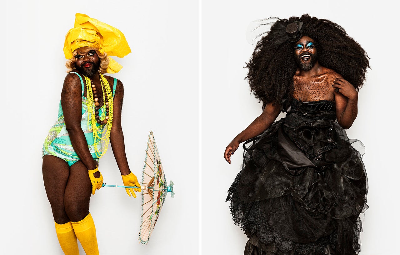 Performer Le Gateau Chocolat in daywear (left) and nightwear (right)