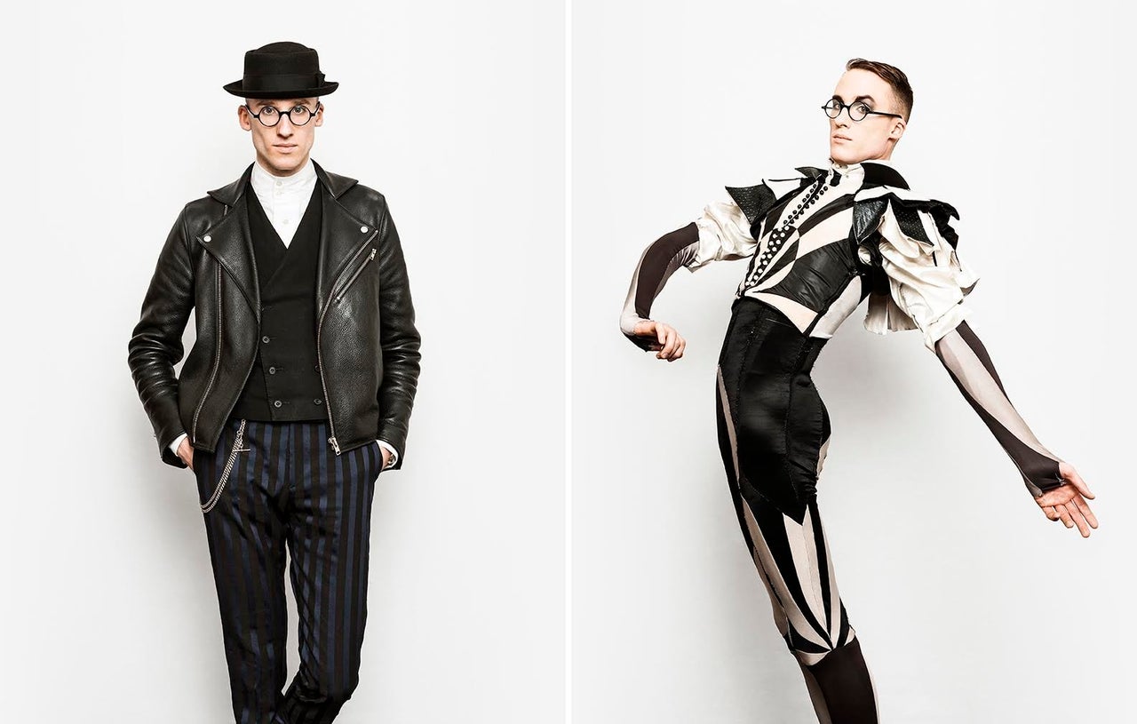 <strong>Singer Ian Bruce in daywear (left) and nightwear (right)</strong>