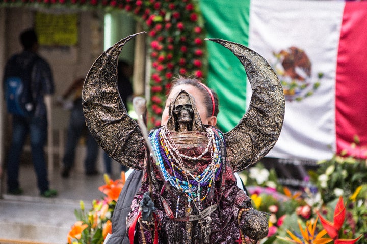 <p>Handcrafted Santa Muerte at the Shrine in Tepito</p>