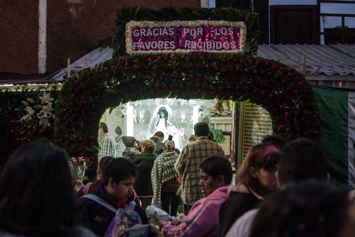 <p>“Thanks for the favors granted” At the Santa Muerte shrine in Tepito</p>