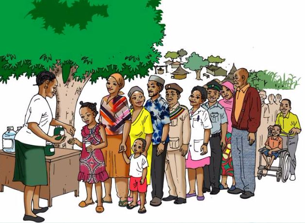 An image from the pamphlets volunteers use in Nampula, Mozambique, to educate people on neglected tropical diseases.