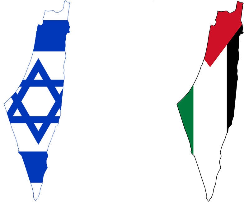Full outline of Land of Israel / Historic Palestine, illustrating imagined, fictitious control over the whole territory.