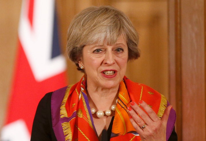 Britain's Prime Minister Theresa May holds a news conference in 10 Downing Street in central London, Britain November 28, 201