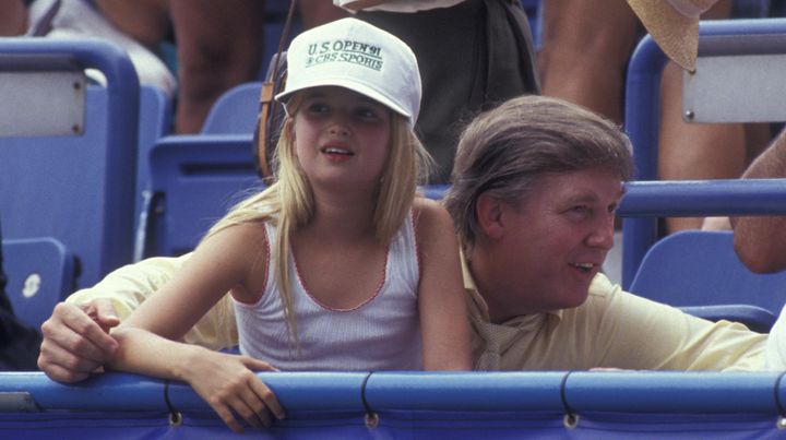 A young Ivanka Trump sits with her father back in 1991.