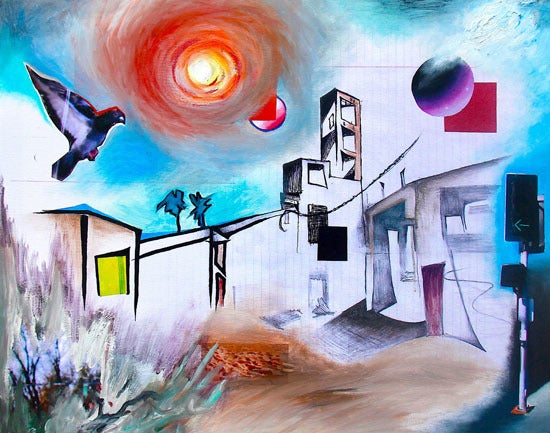 Whereabouts, 24" x 30," 2016 mixed media