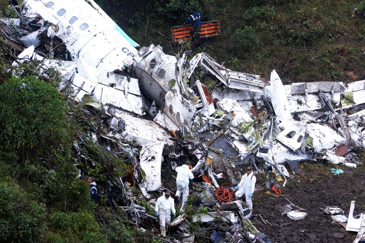 A view of the crash site in Colombia