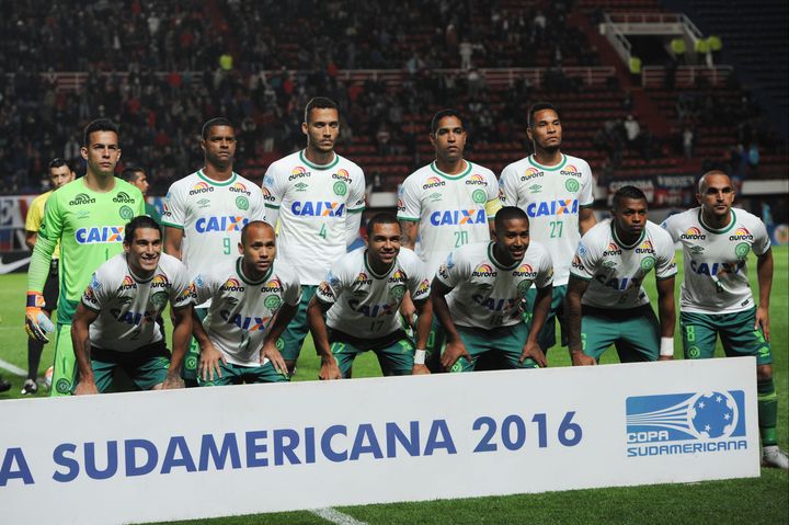 <strong>Members of Chapecoense pictured earlier this month</strong>