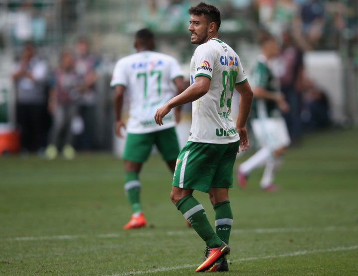 Chapecoense defender Alan Ruschel has undergone spinal surgery; pictured below are two of the other three survivors, Erwin Tumiri and Ximena Suarez 