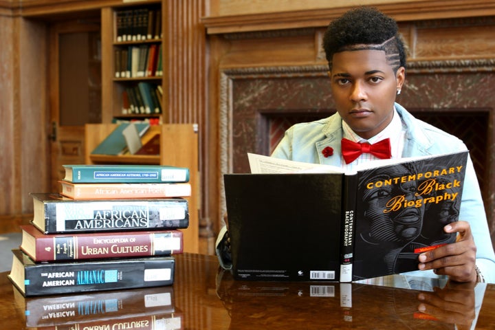 <p>David Castain in Founders Library at Howard University.</p>