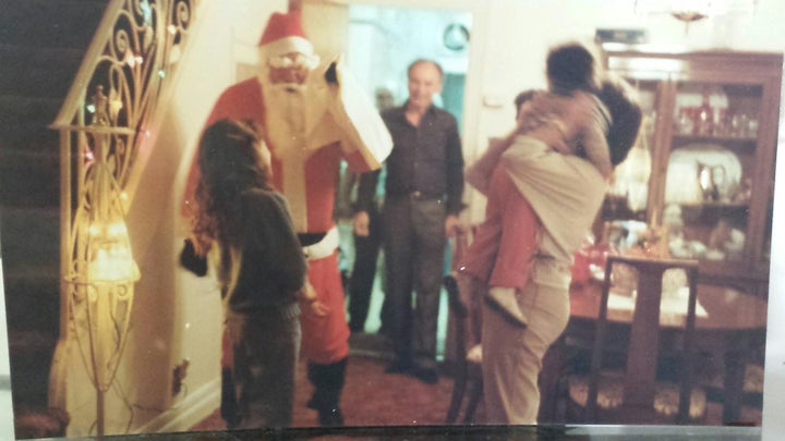 Dad dressed as Santa, Christmas 1984